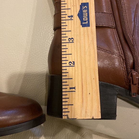 Tall tan leather boots, NEW, side, zipper.  Gibson Latimer size 8 - Picture 3 of 8